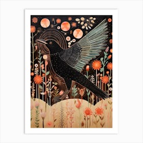 Blackbird 1 Detailed Bird Painting Art Print