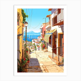 Puerto Vallarta, Mexico, Flat Illustration 4 Art Print