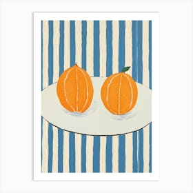 Oranges On A Plate Art Print