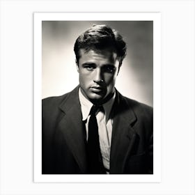 Black And White Photograph Marlon Brando 1 Art Print