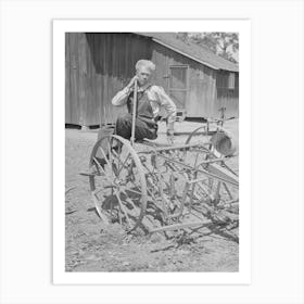 Fsa (Farm Security Administration) Client, Former Sharecropper, With Cultivator, Southeast Missouri Farms Art Print