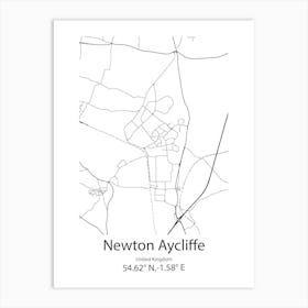 Newton Abbot,United Kingdom Minimalist Map Art Print