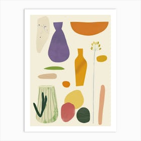 Abstract Objects Flat Illustration 12 Art Print