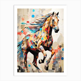 A Horse Painting In The Style Of Collage 3 Art Print