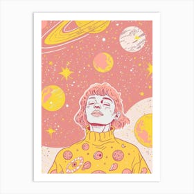 Univers Galactic Spiritual Women Art Print