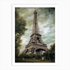 Eiffel Tower Paris France Oil Painting Style 14 Art Print