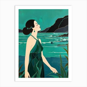 Lady In Green Art Print