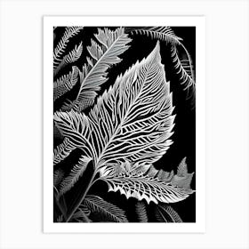 Spruce Leaf Linocut 1 Art Print