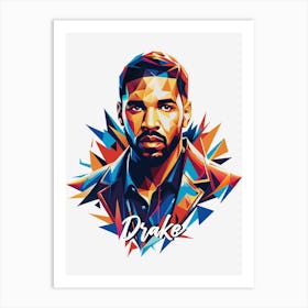 Drake 02 Portrait Music Icon Style WPAP Pop Art Art Print