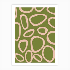 Green And Pink Circles Art Print