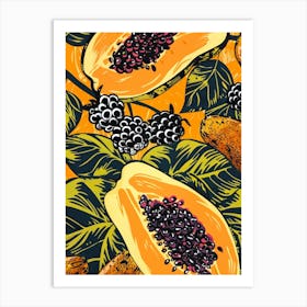 Papaya Fabric Art Print