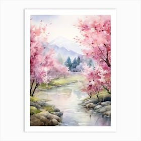 Beautiful Watercolor Cherry Blossom 4 Art Print