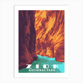 Zion National Park Vintage Travel Poster Art Print