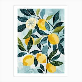 Lemon Tree Flat Illustration 4 Art Print