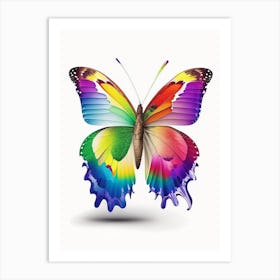 Butterfly On Rainbow Decoupage 1 Art Print