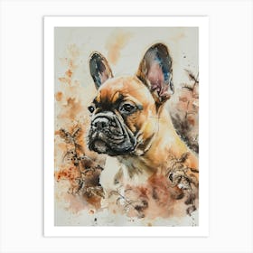 French Bulldog Watercolor Painting 2 Art Print