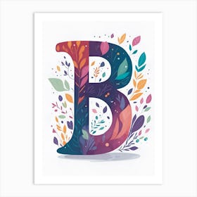 Colorful Letter B Illustration 44 Art Print