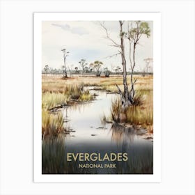 Everglades National Park Watercolour Vintage Travel Poster 2 Art Print