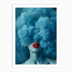 Blue Smoke 3 Art Print