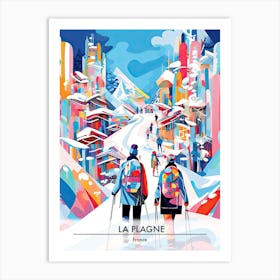 La Plagne   France, Ski Resort Poster Illustration 1 Art Print