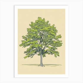Chestnut Tree Minimalistic Drawing 4 Art Print