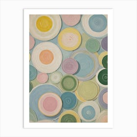 Pastel Disc Swirls Art Print