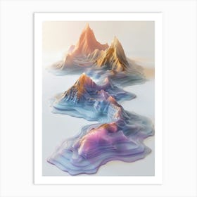 Abstract Mountain Landscape Art Print