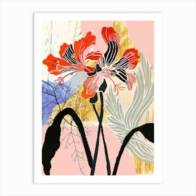 Colourful Flower Illustration Geranium 3 Art Print