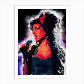 Amy Winehouse Epic Smoke Art Print