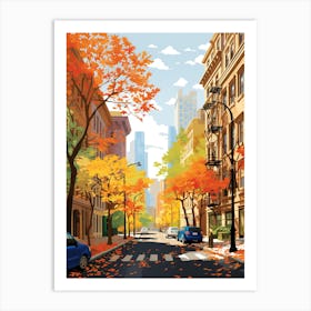 New York In Autumn Fall Travel Art 4 Art Print