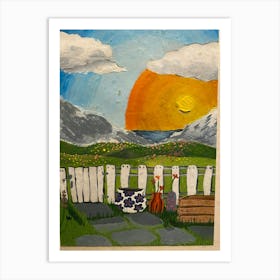 Sunset in the garden Art Print