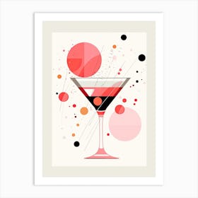 Mid Century Modern Cosmopolitan Floral Infusion Cocktail 1 Art Print