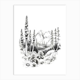 Black And White Drawing 2 Art Print