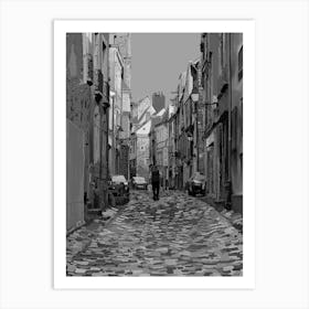 Cobblestone Street Art Print