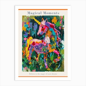 Unicorn Rainbow Abstract Painting In The Field Poster Art Print