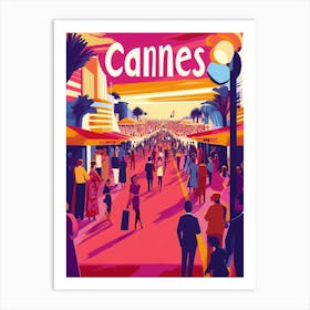 Aihrgdesign A 1970s Inspired Travel Poster For Cannes 2 Art Print