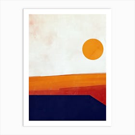 Sunset,Minimalism, Boho, Mid Centure Art Print