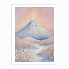 Snowy Volcano Art Print