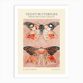 Velvet Butterflies Collection Butterfly Symphony William Morris Style 1 Art Print