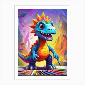 Dinosaur Coloring Art Print