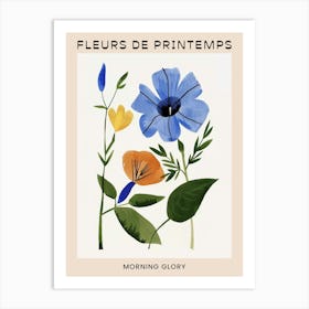 Spring Floral French Poster  Morning Glory 5 Art Print