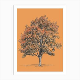 Chestnut Tree Minimalistic Drawing 2 Art Print