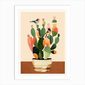 Cactus & Birds 2 Art Print