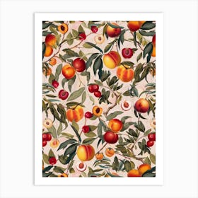 Vintage Fruit Pattern 23 Art Print