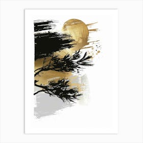 Asian Brushstrokes 1 Art Print