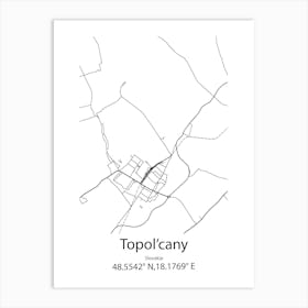 Topol Cany,Slovakia Minimalist Map Art Print