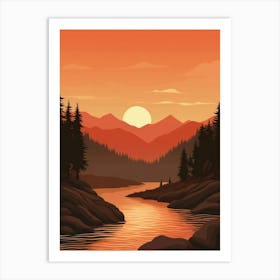 Sunset In The Mountains 27 Art Print