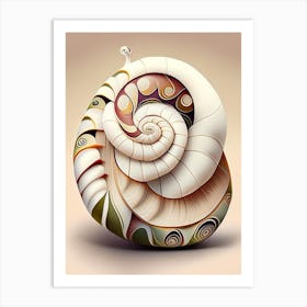 White Lipped Snail  Patchwork Art Print