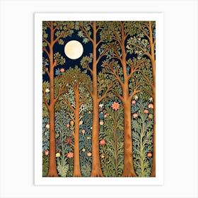 William Morris Moonlight In The Woods 8 Art Print