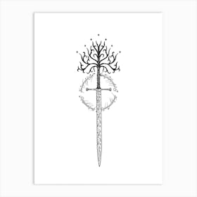 Tree Of Gondor Narsil Art Print